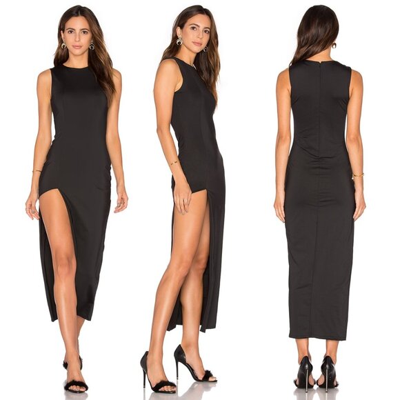 Lurelly Asymmetric Dress, black, size 6 - Picture 1 of 10